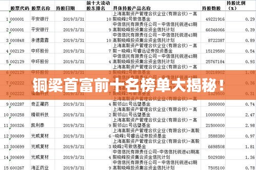 铜梁首富前十名榜单大揭秘！