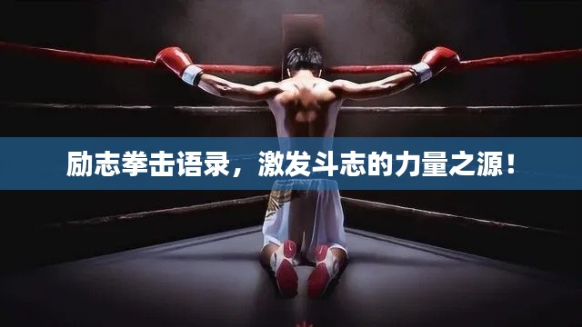 励志拳击语录，激发斗志的力量之源！