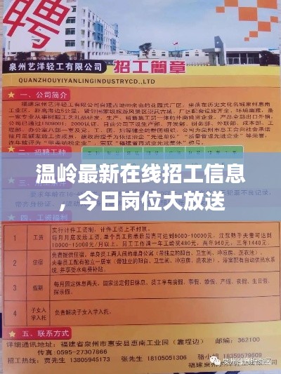 温岭最新在线招工信息，今日岗位大放送
