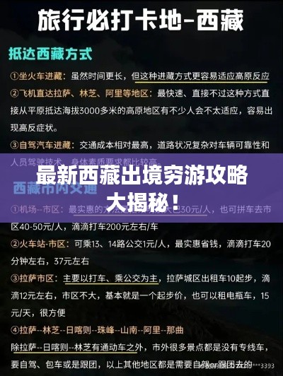 最新西藏出境穷游攻略大揭秘！