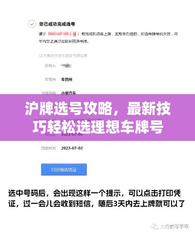 沪牌选号攻略，最新技巧轻松选理想车牌号