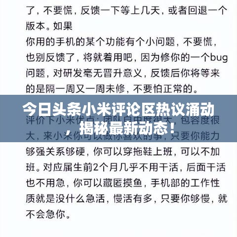 今日头条小米评论区热议涌动，揭秘最新动态！