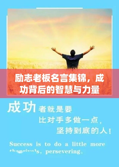 励志老板名言集锦，成功背后的智慧与力量