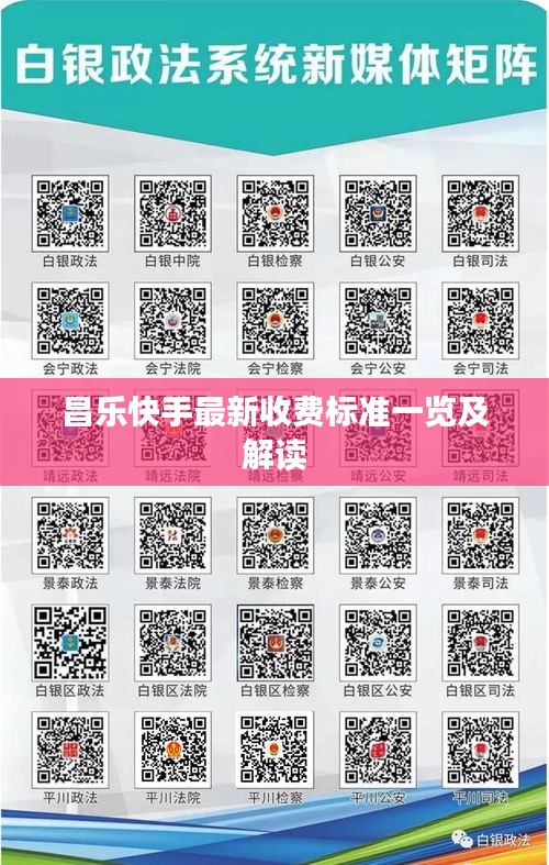 昌乐快手最新收费标准一览及解读