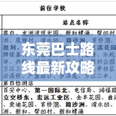 东莞巴士路线最新攻略图，出行必备指南！