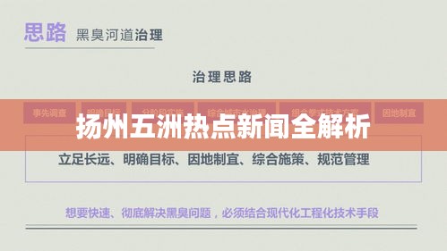 扬州五洲热点新闻全解析