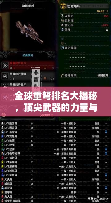 全球重弩排名大揭秘，顶尖武器的力量与荣耀之巅