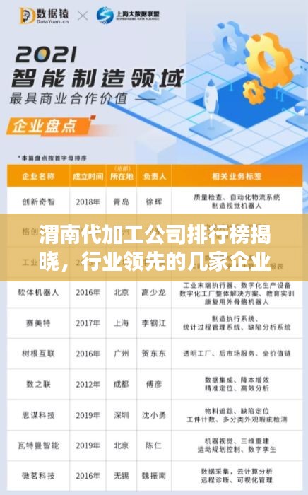渭南代加工公司排行榜揭晓，行业领先的几家企业盘点