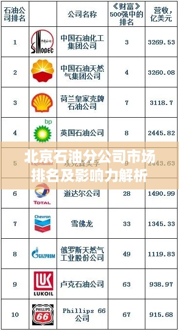 北京石油分公司市场排名及影响力解析