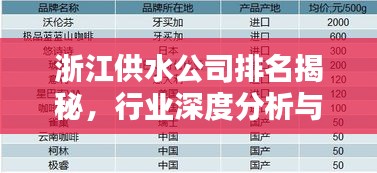 浙江供水公司排名揭秘，行业深度分析与评估
