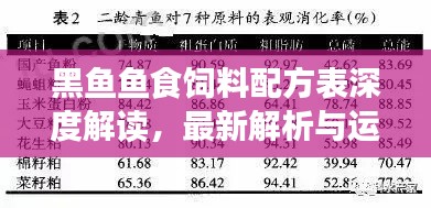 黑鱼鱼食饲料配方表深度解读，最新解析与运用指南