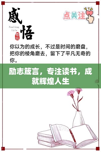 励志箴言，专注读书，成就辉煌人生
