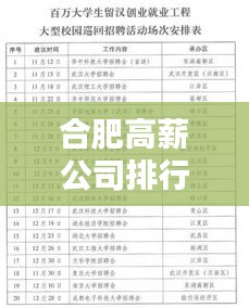 合肥高薪公司排行榜揭晓，揭秘高薪就业热门企业名单！