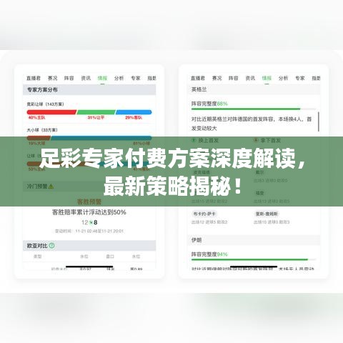 足彩专家付费方案深度解读，最新策略揭秘！