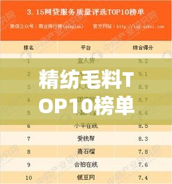 精纺毛料TOP10榜单揭晓，时尚与品质的完美融合之选