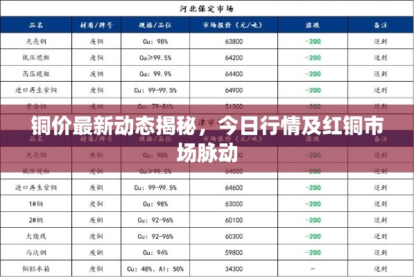 铜价最新动态揭秘，今日行情及红铜市场脉动
