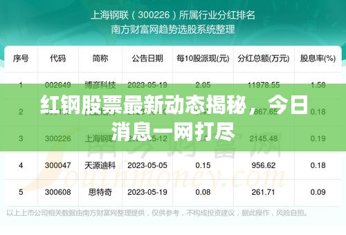 红钢股票最新动态揭秘，今日消息一网打尽