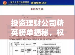 投资理财公司精英榜单揭秘，权威任职排名洞悉行业精英