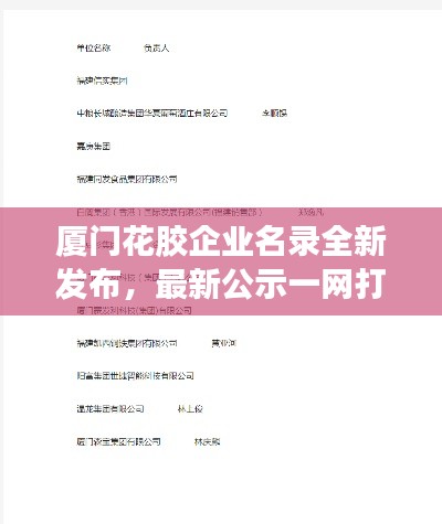 厦门花胶企业名录全新发布，最新公示一网打尽