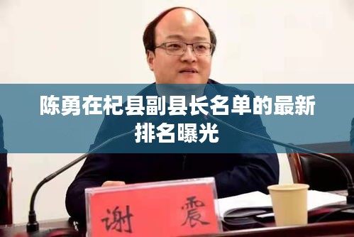 陈勇在杞县副县长名单的最新排名曝光