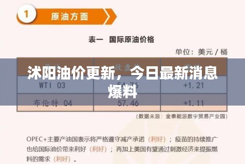 沭阳油价更新，今日最新消息爆料