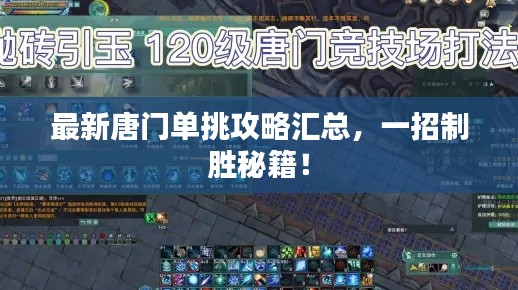 最新唐门单挑攻略汇总，一招制胜秘籍！