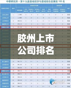 胶州上市公司排名前十强，引领地方经济发展的行业佼佼者