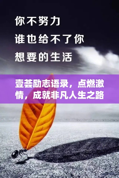 壹荟励志语录，点燃激情，成就非凡人生之路