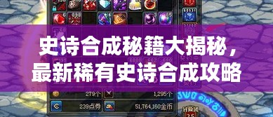 史诗合成秘籍大揭秘，最新稀有史诗合成攻略指南