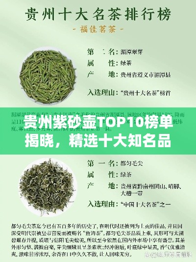 贵州紫砂壶TOP10榜单揭晓，精选十大知名品牌排名
