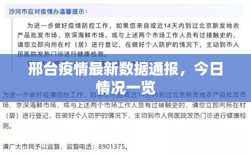 邢台疫情最新数据通报，今日情况一览