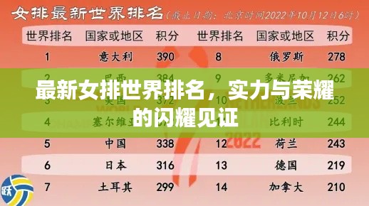 最新女排世界排名，实力与荣耀的闪耀见证