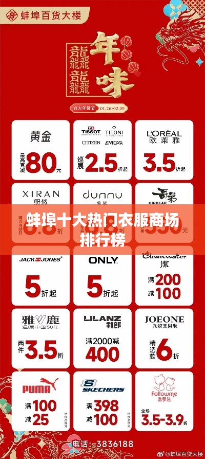 蚌埠十大热门衣服商场排行榜