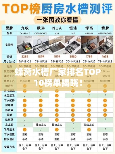 蜂窝水槽厂家排名TOP10榜单揭晓！