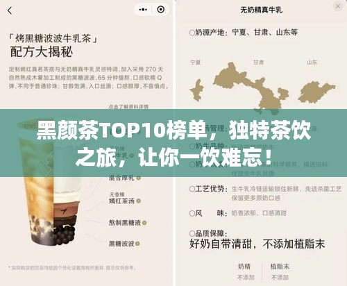 黑颜茶TOP10榜单，独特茶饮之旅，让你一饮难忘！