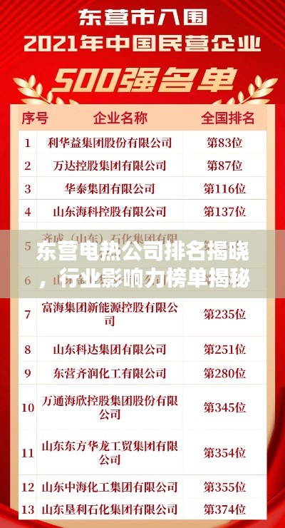 东营电热公司排名揭晓，行业影响力榜单揭秘！