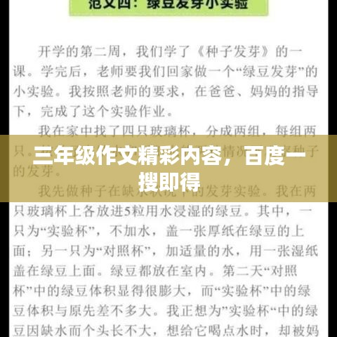三年级作文精彩内容，百度一搜即得