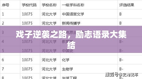 戏子逆袭之路，励志语录大集结