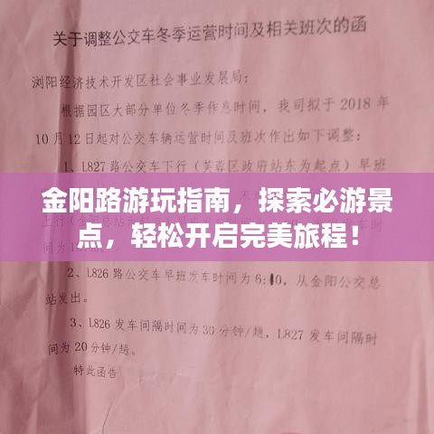 金阳路游玩指南，探索必游景点，轻松开启完美旅程！