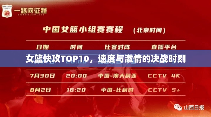 女篮快攻TOP10，速度与激情的决战时刻