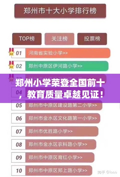 郑州小学荣登全国前十，教育质量卓越见证！
