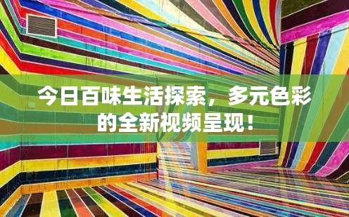 今日百味生活探索，多元色彩的全新视频呈现！