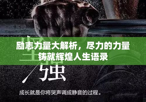 励志力量大解析，尽力的力量铸就辉煌人生语录