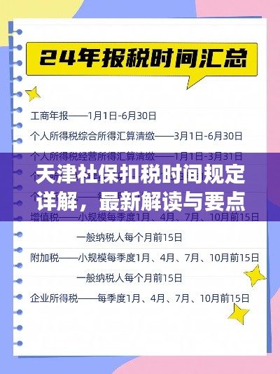 天津社保扣税时间规定详解，最新解读与要点总结