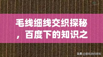 毛线细线交织探秘，百度下的知识之旅