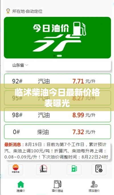 临沭柴油今日最新价格表曝光